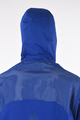 perforated outerwear jacket with hood
