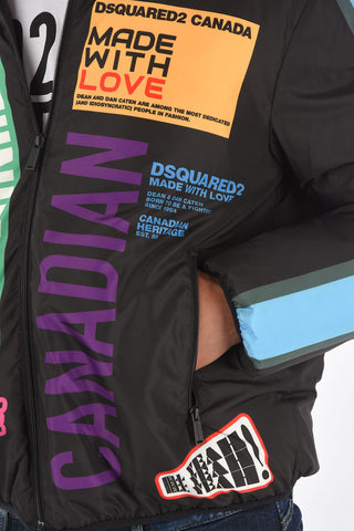 printed down jacket with hood