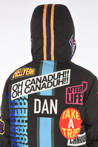 printed down jacket with hood