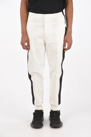 4 Pocket Contrasting Band Pants with Elastic Cuffs