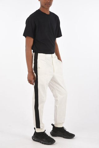 4 Pocket Contrasting Band Pants with Elastic Cuffs