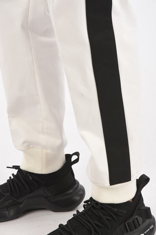 4 Pocket Contrasting Band Pants with Elastic Cuffs