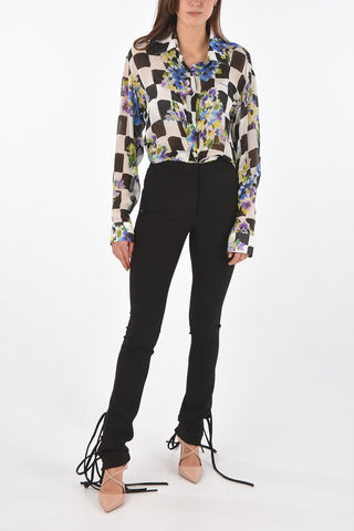 High Rise Cady Pants with Ankle Ribbons