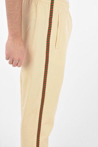 Jacquard Track Pants with Contrasting Details