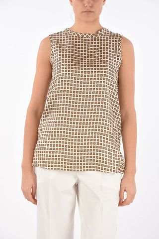 Top in Seta ZARELLA con Motivo Geometrico