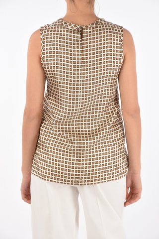 Top in Seta ZARELLA con Motivo Geometrico