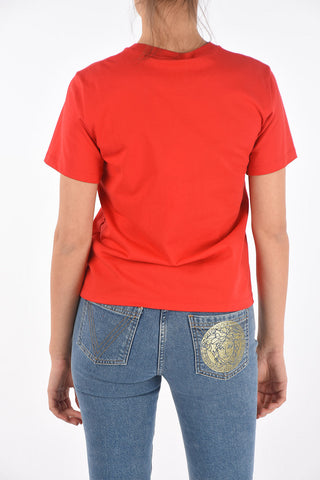 Crew Neck Embroidered T-Shirt with Paillettes