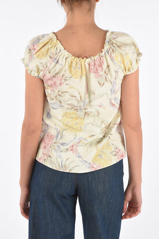 SEE BY Floral Patterned Cotton Blend Top