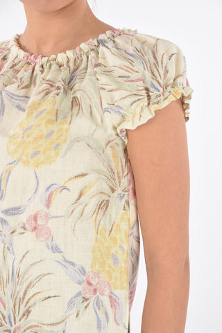 SEE BY Floral Patterned Cotton Blend Top