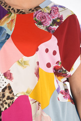 Oversized Patchwork Drop Shoulder T-Shirt