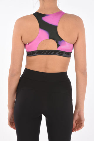 ATHLEISURE top crop motivo tie dye con banda logata