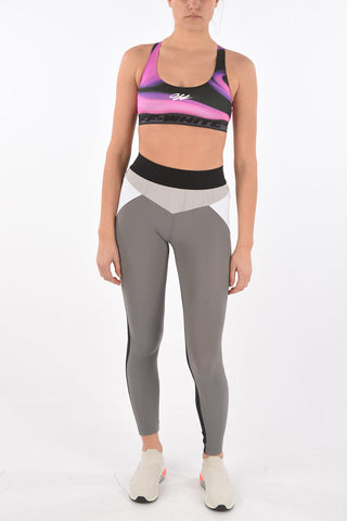 ATHLEISURE top crop motivo tie dye con banda logata