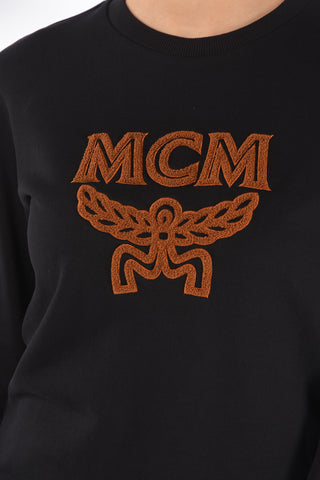 Crew Neck Terry Patch Cotton Sweatshirt
