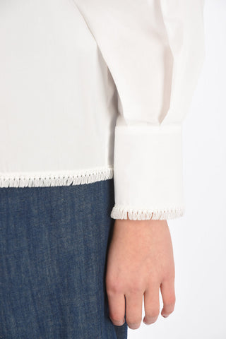 Ruffle Front Cotton Shirt