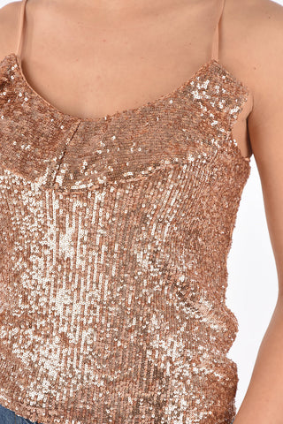 Ruffle All-over Paillettes Top