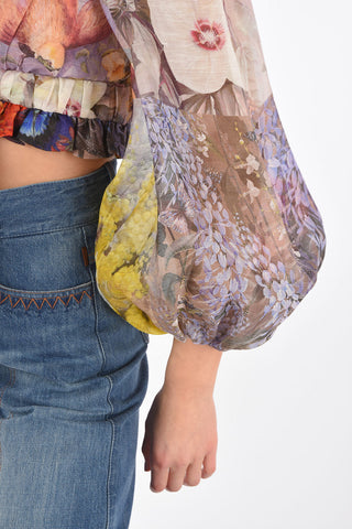 Tie Neck Linen Blend Crop Top