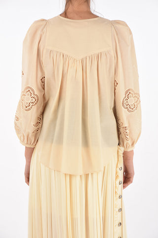 SEE BY Sangallo Sleeve Cotton Blouse