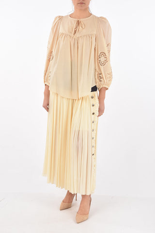 SEE BY Sangallo Sleeve Cotton Blouse