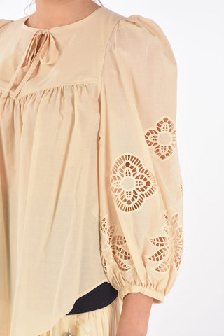 SEE BY Sangallo Sleeve Cotton Blouse