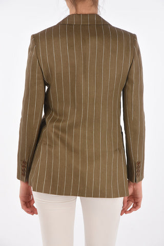 Single-breasted MARISA Pinstriped Linen Blazer
