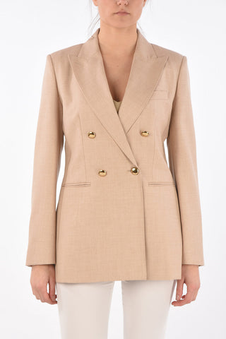 Double-breasted LAMINE Silk and Camelwool Blazer