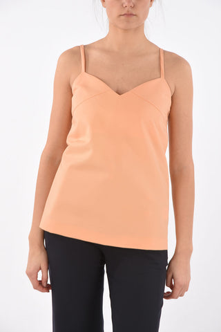 Top AUSTRIA con Scollo a V e Zip Posteriore