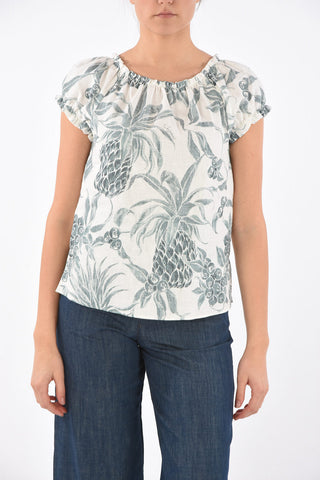 SEE BY Top in Misto Cotone con Motivo Floreale