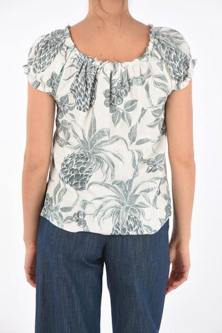 SEE BY Top in Misto Cotone con Motivo Floreale