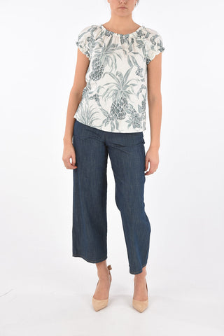 SEE BY Top in Misto Cotone con Motivo Floreale