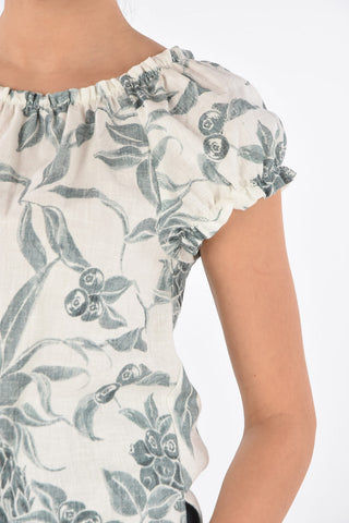 SEE BY Top in Misto Cotone con Motivo Floreale