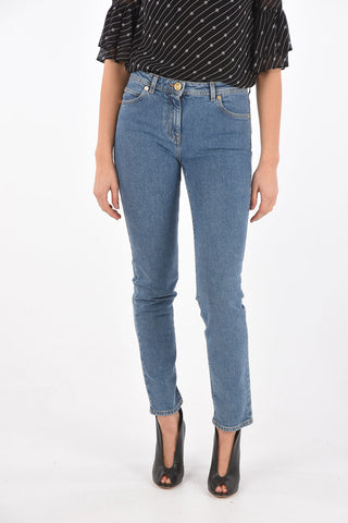 Slim Fit Jeans with MEDUSA Glittery Print