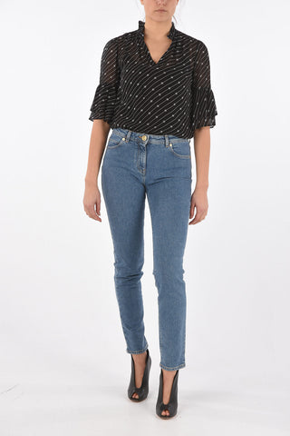 Slim Fit Jeans with MEDUSA Glittery Print