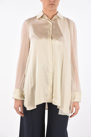 Draped MARSALA Silk Shirt