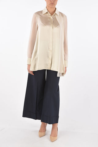 Draped MARSALA Silk Shirt