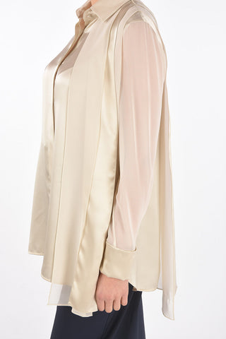 Draped MARSALA Silk Shirt