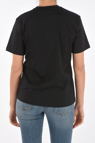 Crew Neck Embroidered Logo Cotton T-Shirt