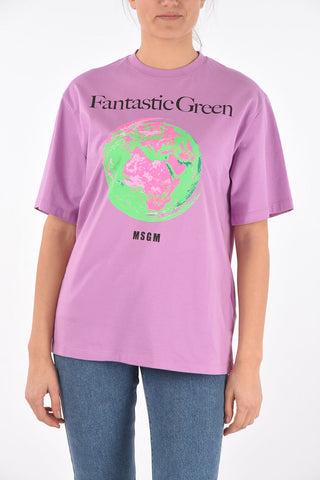 FANTASTIC GREEN Crew Neck Printed T-Shirt