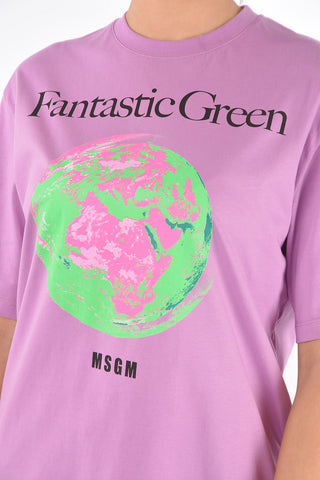 FANTASTIC GREEN Crew Neck Printed T-Shirt