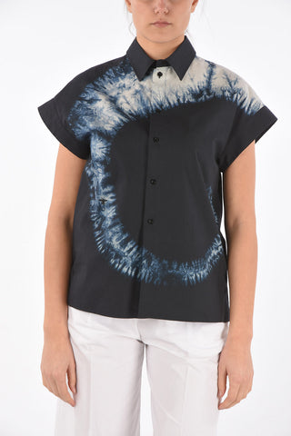 Short-sleeved Tie Dye Cotton Shirt