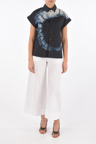 Short-sleeved Tie Dye Cotton Shirt