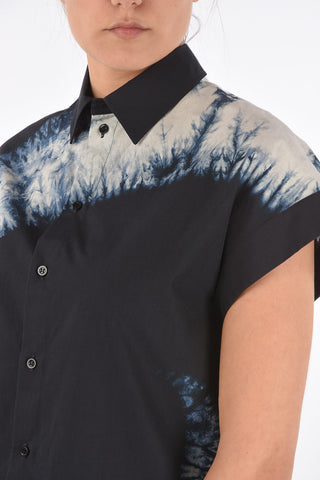 Short-sleeved Tie Dye Cotton Shirt