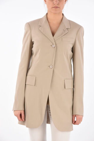 Single-breasted SALUTE Flap Pocket Long Blazer