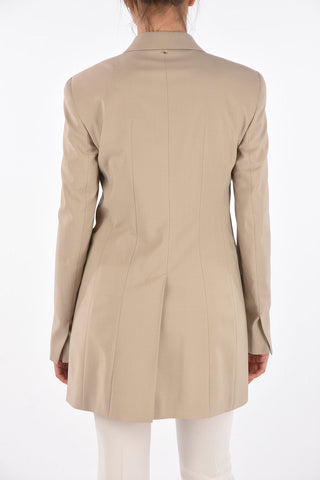 Single-breasted SALUTE Flap Pocket Long Blazer