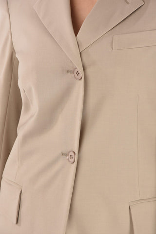 Single-breasted SALUTE Flap Pocket Long Blazer