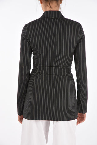 Camicia Gessata con Abbottonatura Decentrata