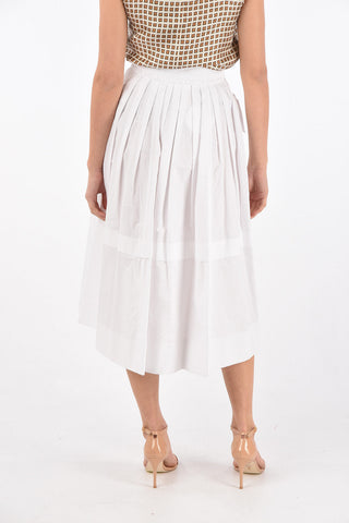 SEE BY Gonna Midi in Cotone con Tasche a Toppa