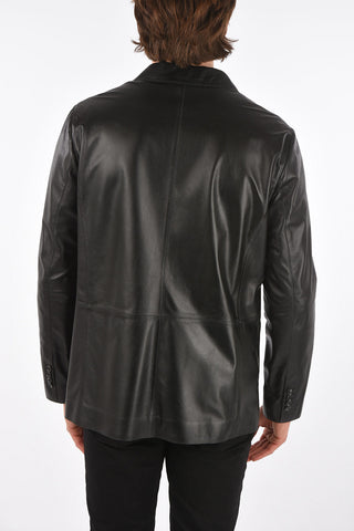 Single-breasted Leather Blazer