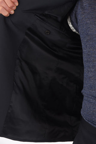 Single-breasted Flap Pocket Wool Blend Blazer