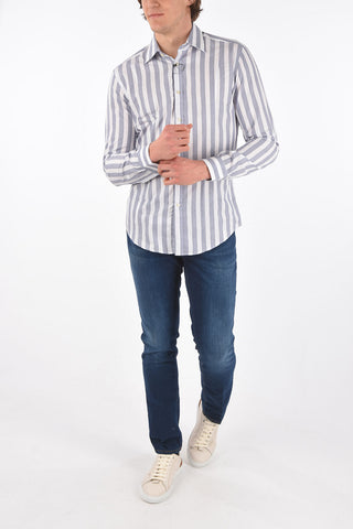 Standard Collar Bengal Patterned Cotton Shirt