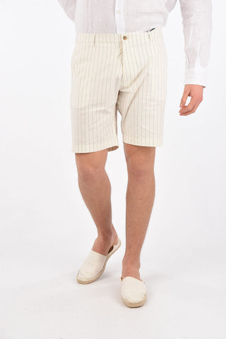 Stretched Bermuda Shorts TU NON MI BASTI MAI with Pinstripes Pattern